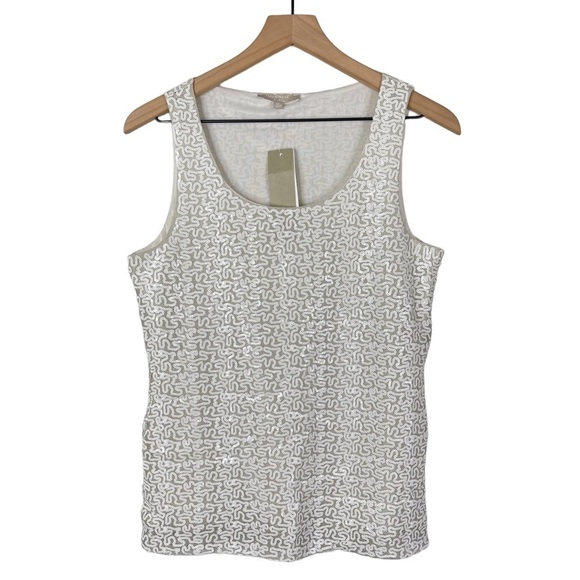 Joan Vass Sequin Tank Medium NWT Sparkle Shiny NYE Going Out New Years Eve Top - Picture 1 of 10